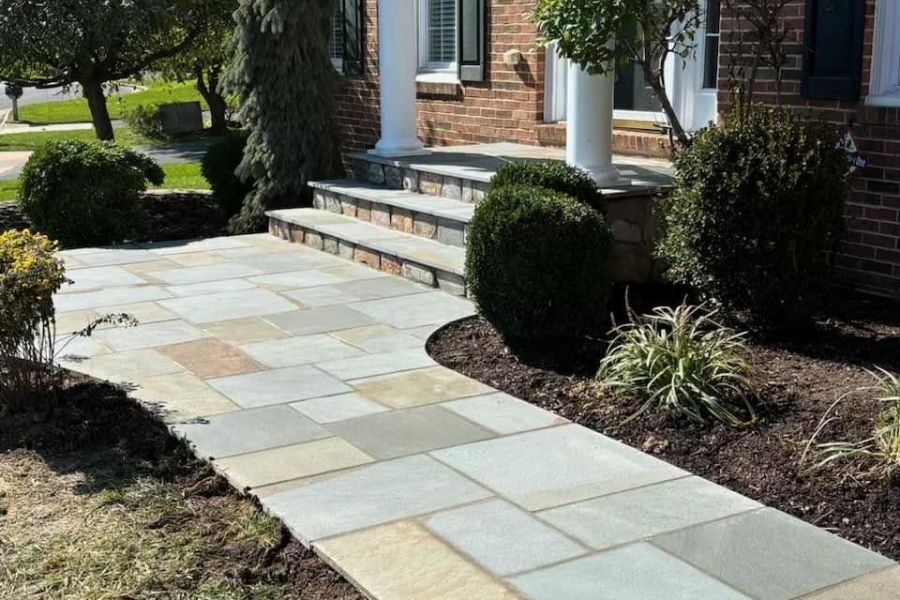 Flagstone patio and stonework